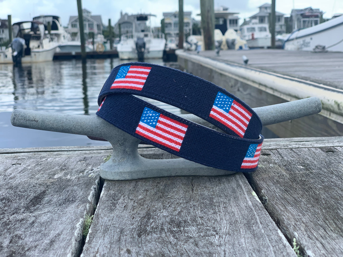 American Flag Needlepoint Belt