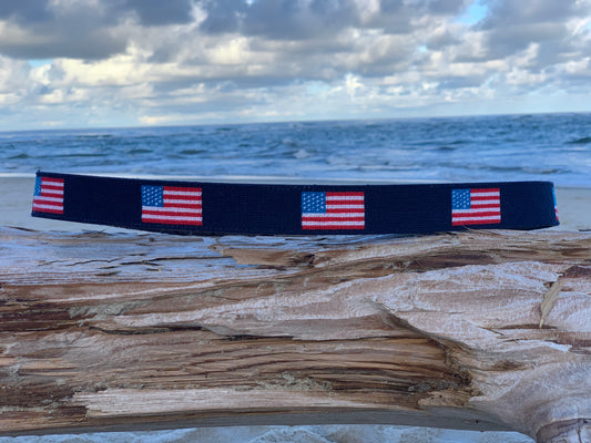 American Flag Needlepoint Belt