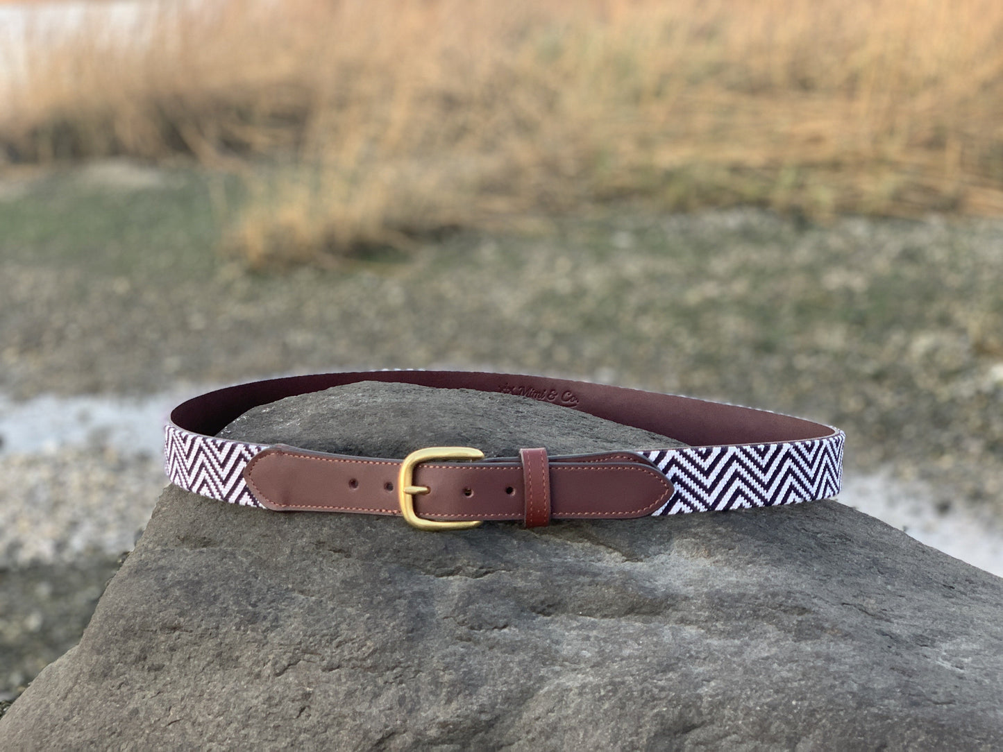 Aztec ZigZag Needlepoint Belt