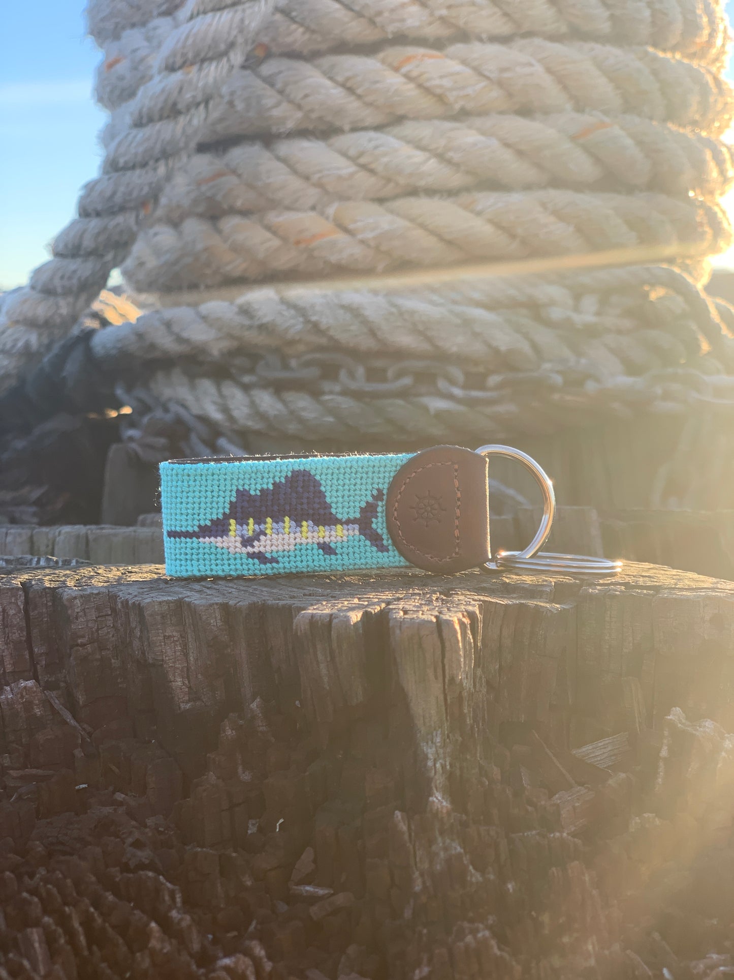 Sport Fish Needlepoint Key Fob