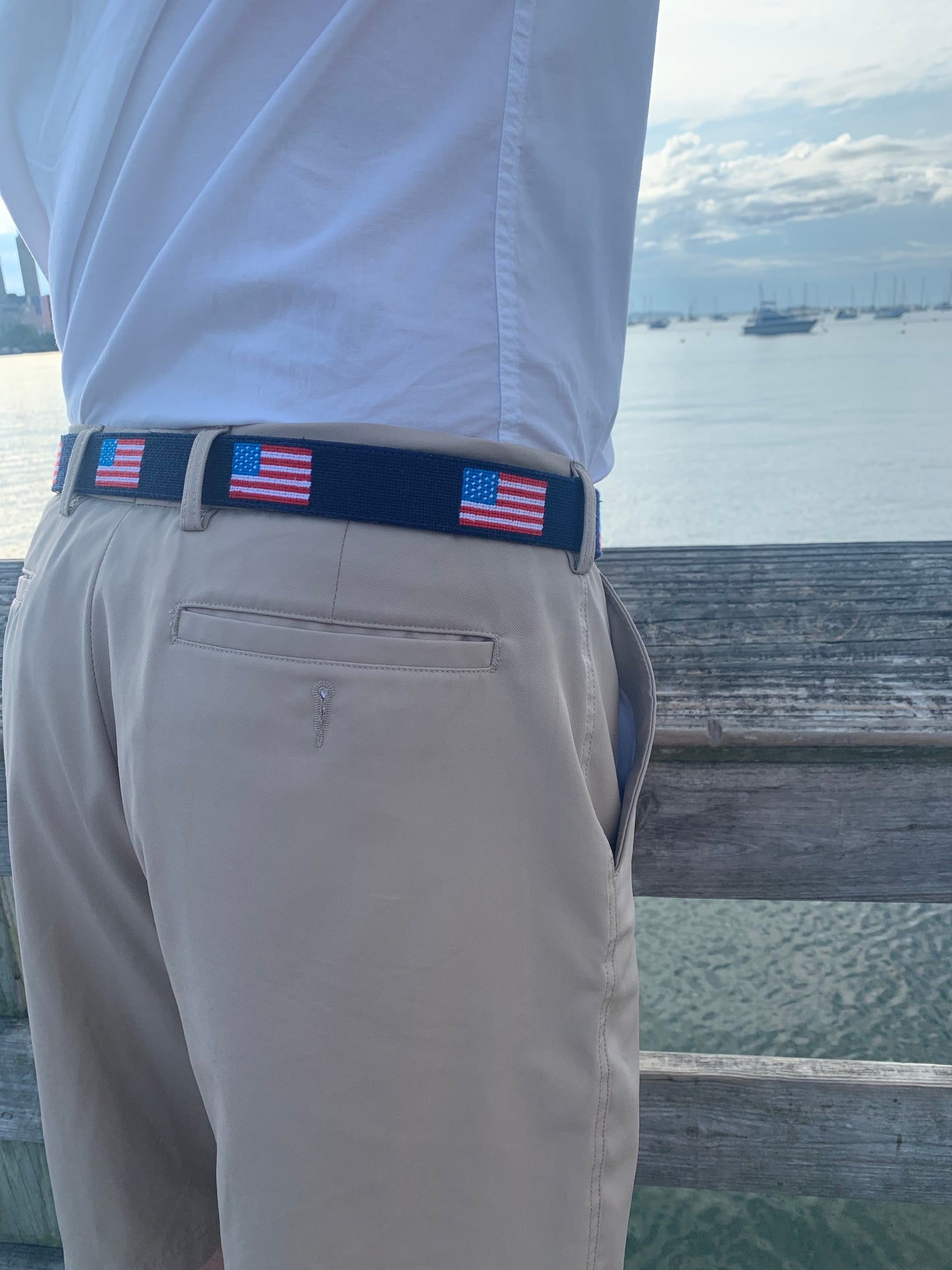 American Flag Needlepoint Belt