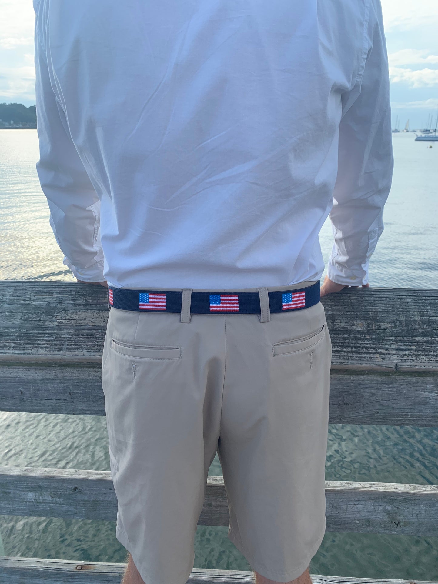 American Flag Needlepoint Belt