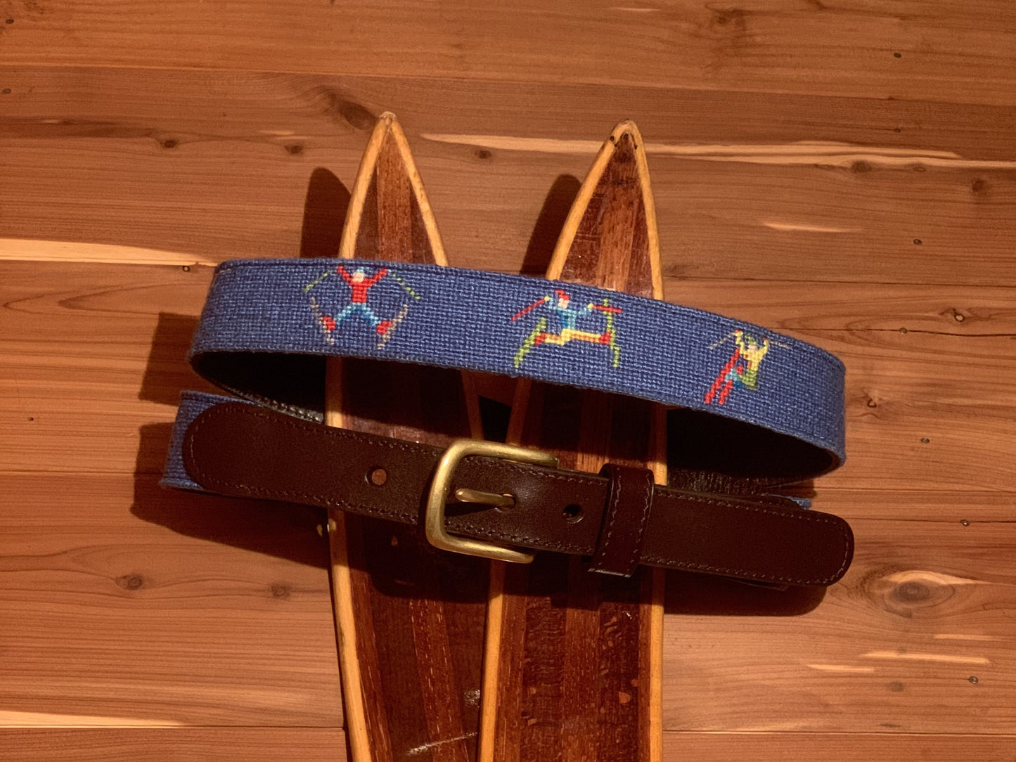 Ski Needlepoint Belt