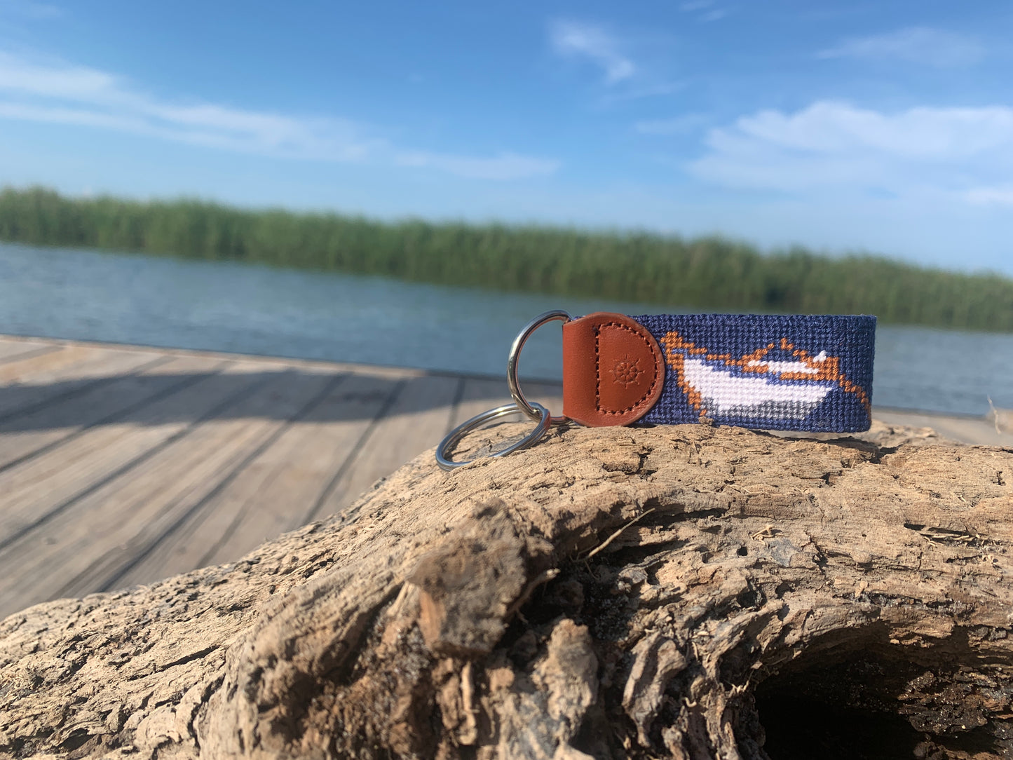 Lifeguard Needlepoint Key Fob