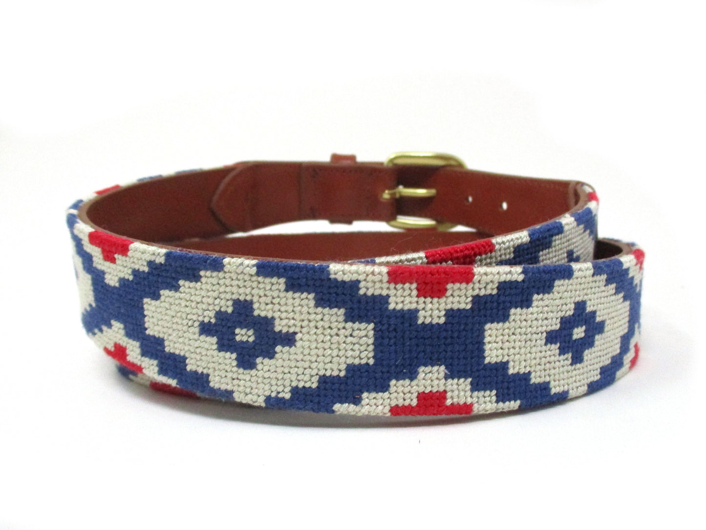 Ranchero Rojo Needlepoint Belt