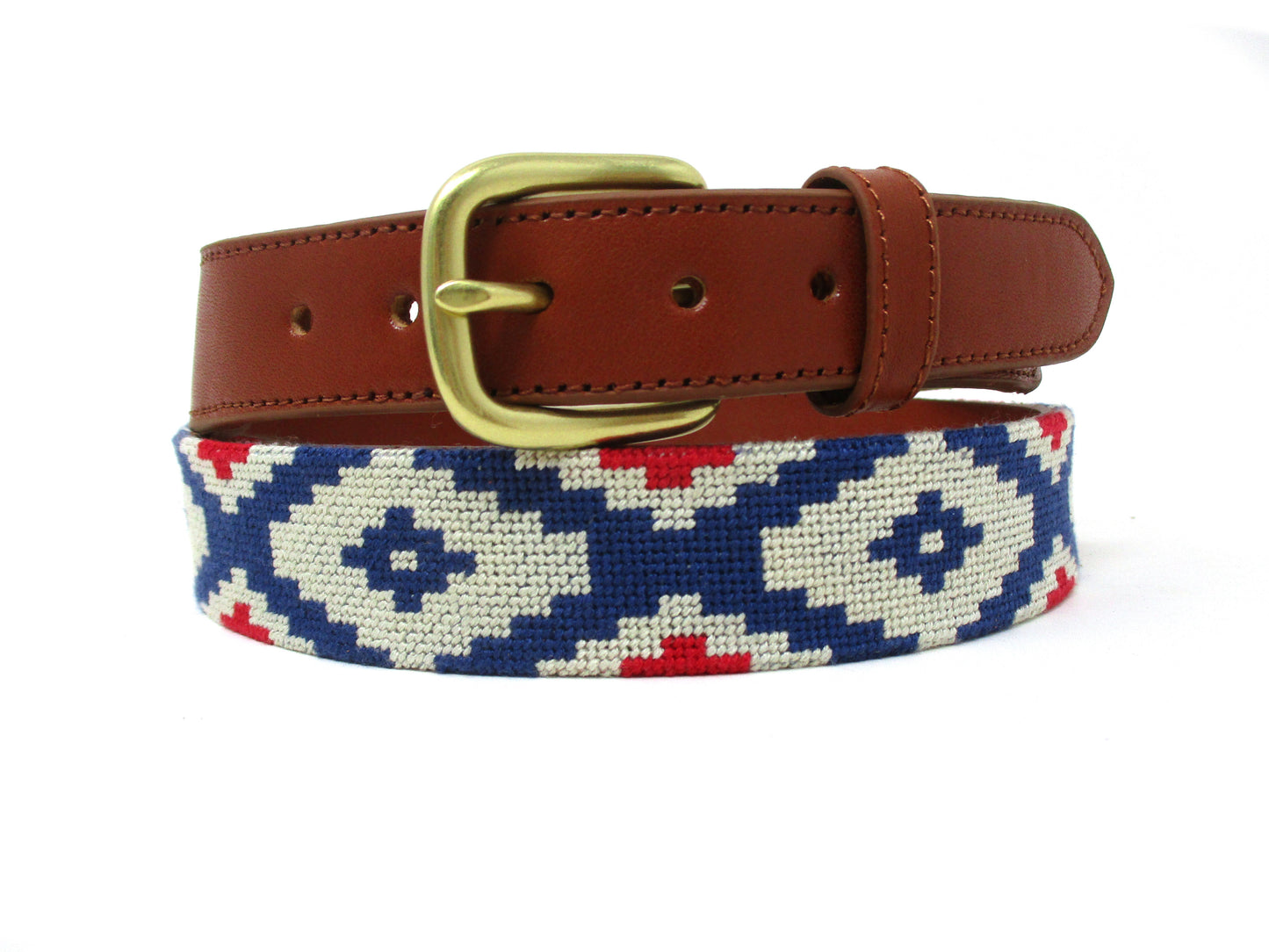 Ranchero Rojo Needlepoint Belt