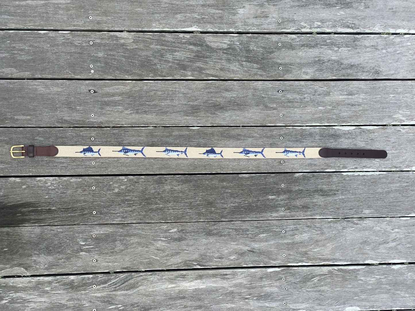 Sport Fish Needlepoint Belt