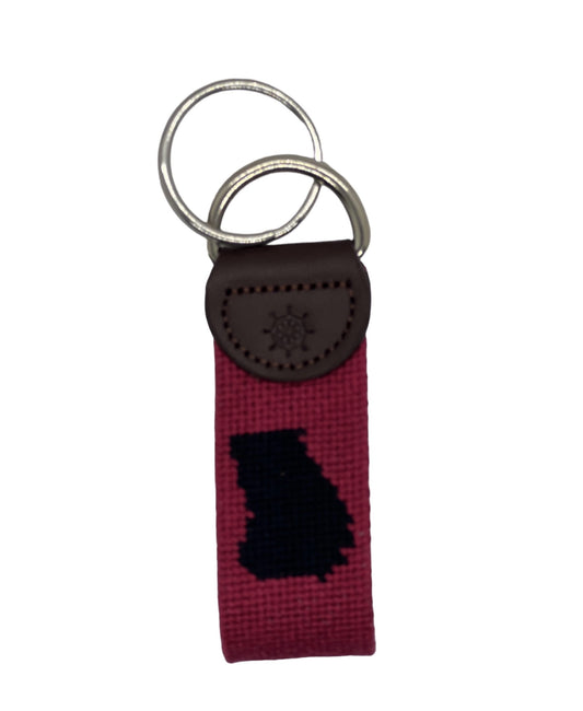 Georgia Needlepoint Key Fob