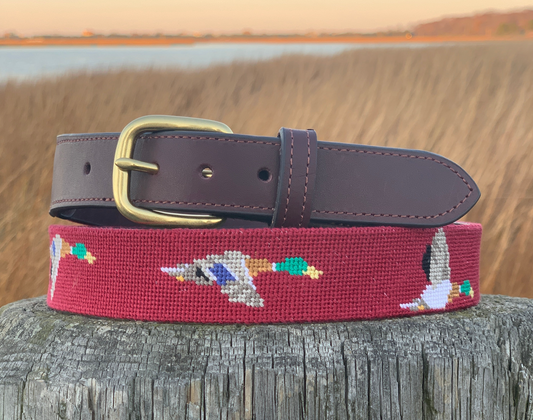 Mallard Needlepoint Belt