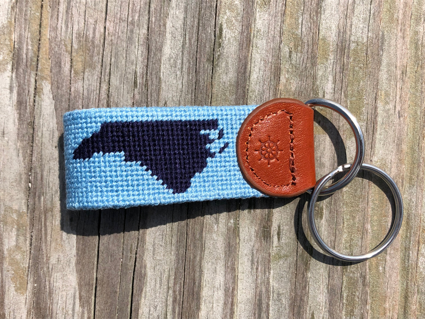 Carolina Blue North Carolina Needlepoint Key Fob