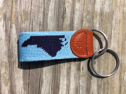 Carolina Blue North Carolina Needlepoint Key Fob