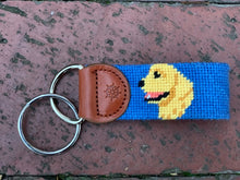 Load image into Gallery viewer, Golden Retriever Needlepoint Key Fob
