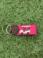 Load image into Gallery viewer, Pink Golf Cart Needlepoint Key Fob
