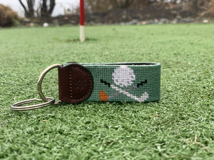Golf Needlepoint Key Fob