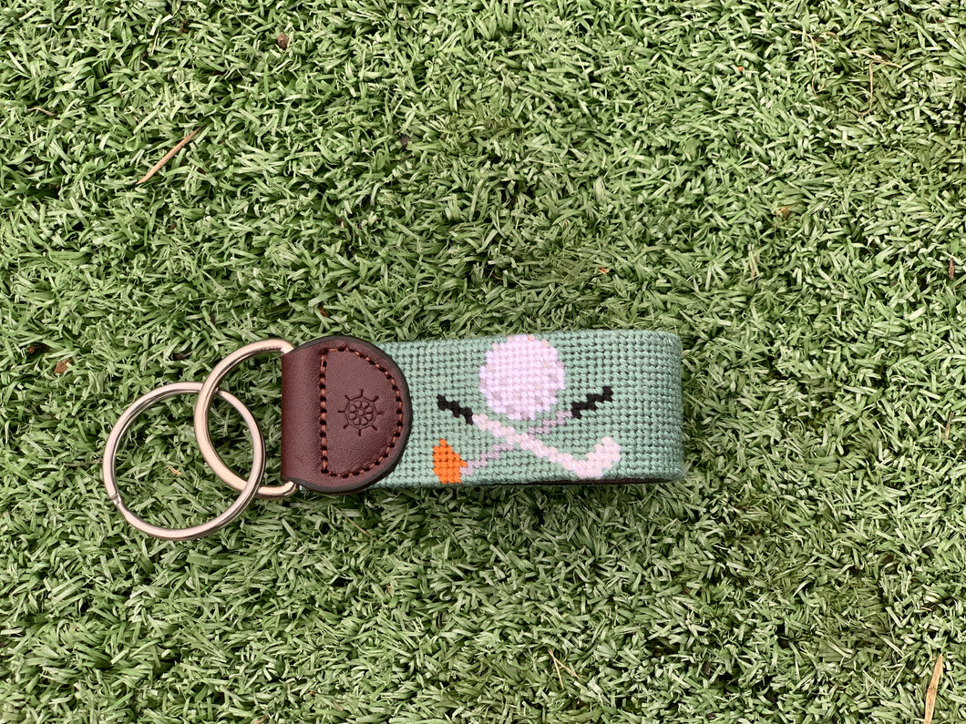 Golf Needlepoint Key Fob