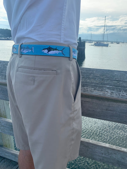 Saltwater Fish Needlepoint Belt