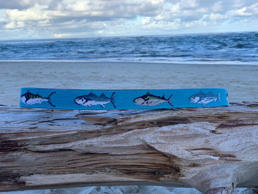 Salt Water Fish Needlepoint Belt