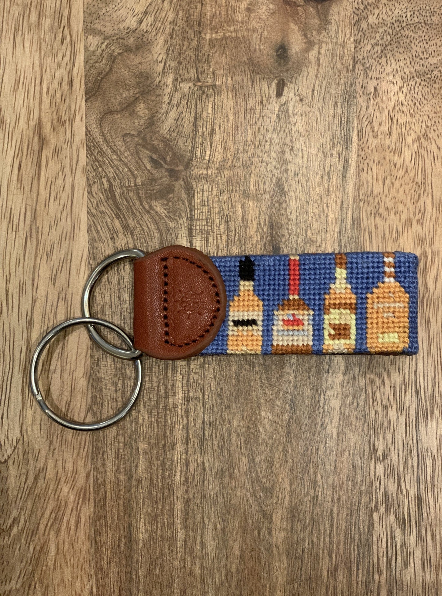 Liquor Needlepoint Key Fob