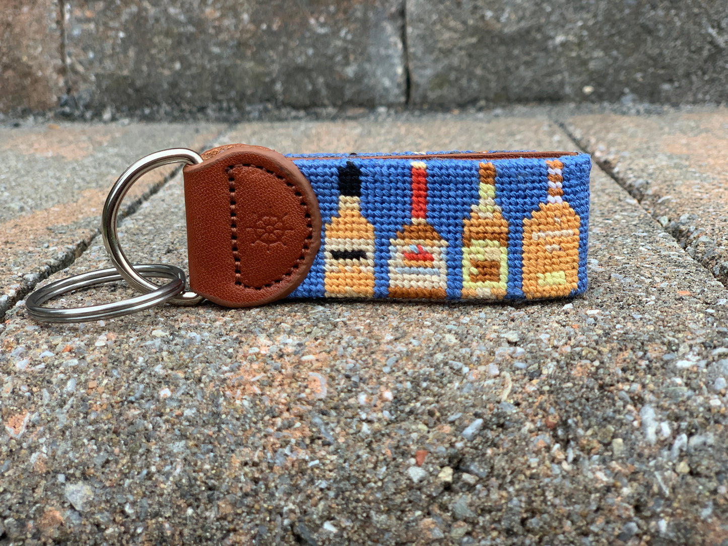 Liquor Needlepoint Key Fob