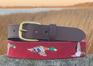 Mallard Needlepoint Belt