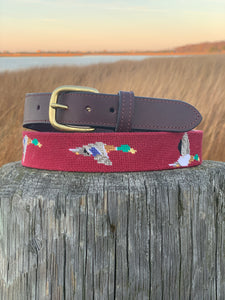 Mallard Needlepoint Belt