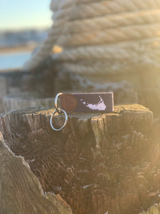Nantucket Blue Needlepoint Key Fob