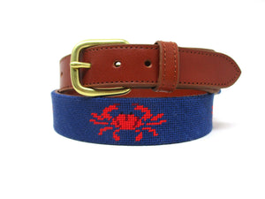 Needlepoint Crab Belt