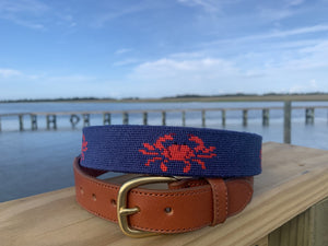 Needlepoint Crab Belt