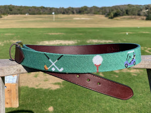 Par 3 Needlepoint Golf Belt
