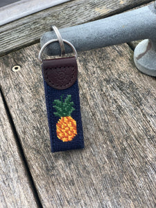 Pineapple Needlepoint Key Fob
