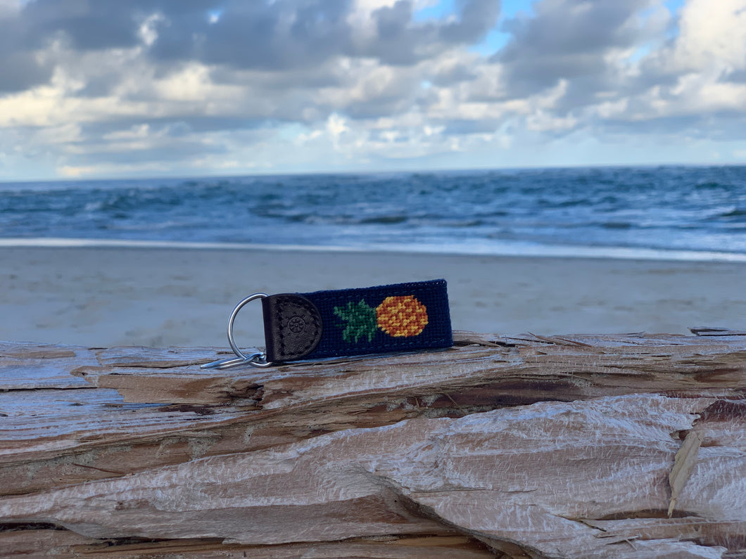 Pineapple Needlepoint Key Fob