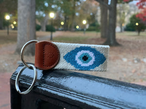 Seeing Eye Needlepoint Key Fob