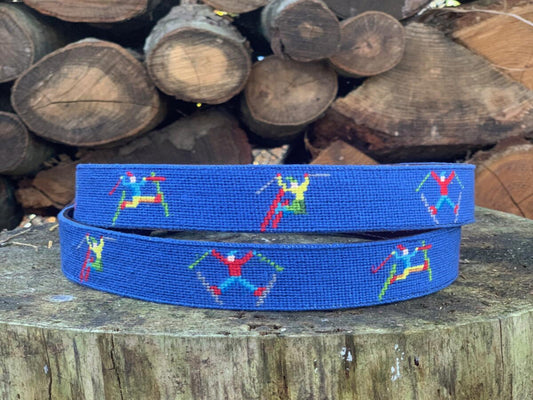 Freestyle Skiing Needlepoint Belt