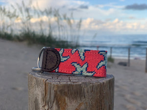 Star Fish Needlepoint Key Fob
