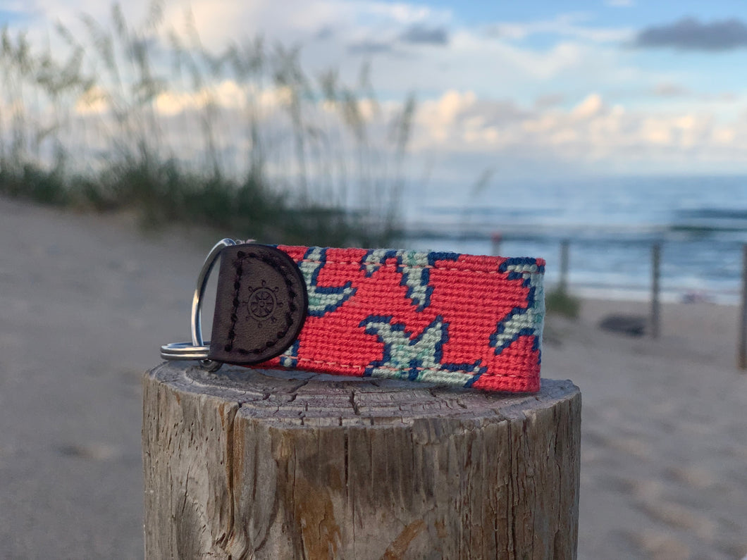 Star Fish Needlepoint Key Fob