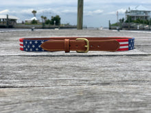Load image into Gallery viewer, Stars &amp; Stripes Needlepoint Belt

