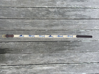Sport  Fish Needlepoint Belt