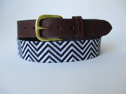 Aztec ZigZag Needlepoint Belt